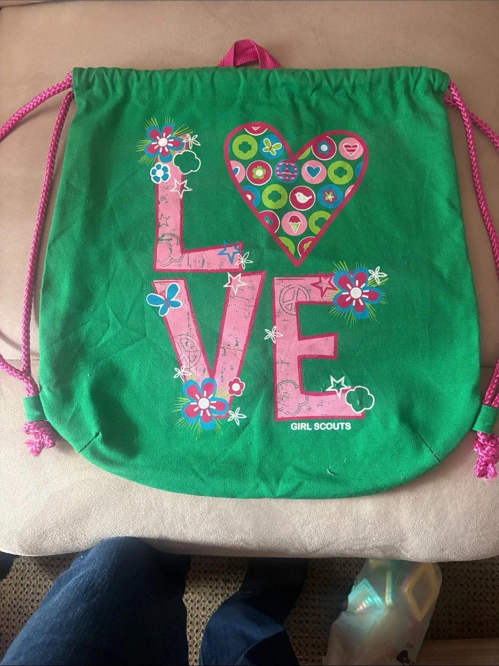 Girl Scout LOVE Drawstring Bag